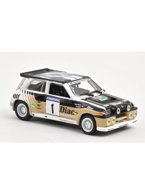 Norev - RENAULT R5 MAXI TURBO TEAM DIAC N 1 WINNER RALLY DU VAR 1986 FRANCOIS CHATRIOT - MICHEL PERIN BLACK BEIGE WHITE