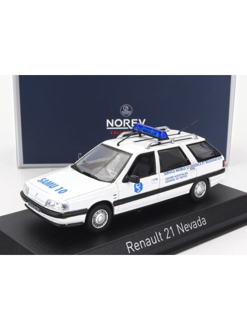 Norev - RENAULT R21 NEVADA SW STATION WAGON SAMU AMBULANCE 1991 WHITE