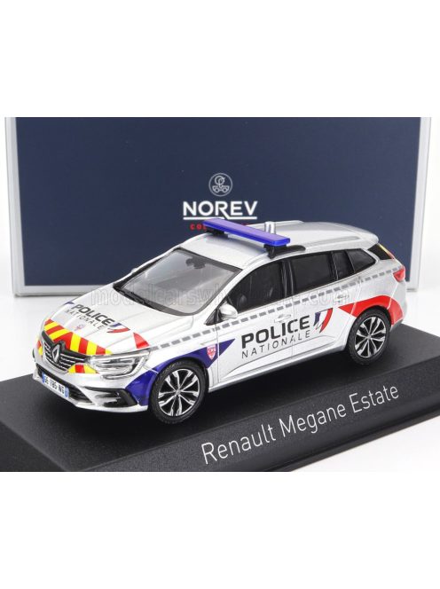 NOREV - RENAULT MEGANE SPORT TOURER SW STATION WAGON CRS POLICE NATIONALE 2022 SILVER RED