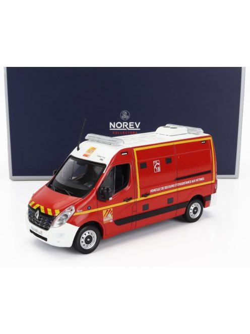 NOREV - RENAULT MASTER VAN VSAV SAPEURS POMPIERS 2014 RED WHITE