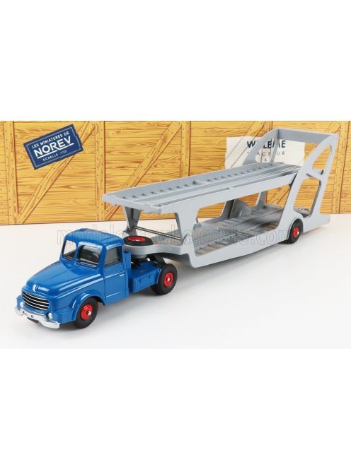 NOREV - WILLEME LC610 TRUCK CAR TRANSPORTER BISARCA 1950 BLUE SILVER