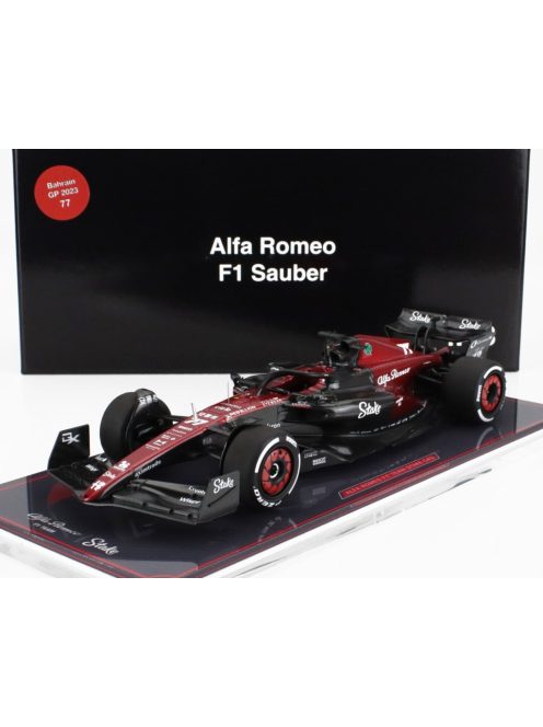 NZG - ALFA ROMEO F1  C43 TEAM STAKE N 77 BAHRAIN GP 2023 VALTTERI BOTTAS - CON VETRINA - WITH SHOWCASE BLACK RED