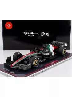   NZG - ALFA ROMEO F1  C43 TEAM STAKE N 77 MONZA ITALY GP 2023 VALTTERI BOTTAS - CON VETRINA - WITH SHOWCASE BLACK RED WHITE GREEN
