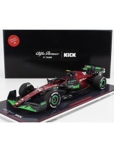   NZG - ALFA ROMEO F1  C43 TEAM STAKE N 24 BELGIUM GP 2023 ZHOU GUANYU - CON VETRINA - WITH SHOWCASE BLACK RED