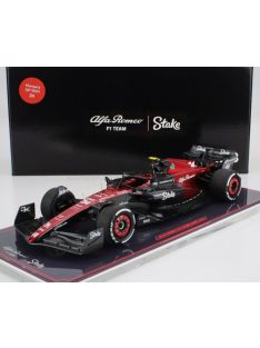   NZG - ALFA ROMEO F1  C43 TEAM STAKE N 24 HUNGARIAN GP 2023 ZHOU GUANYU - CON VETRINA - WITH SHOWCASE BLACK RED