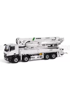   NZG - MERCEDES BENZ AROCS 4542 TRUCK 4-ASSI 2018 - AUTOPOMPA PER CALCESTRUZZO SCHWING S 43 SX - CEMENT PUMP WHITE BLACK
