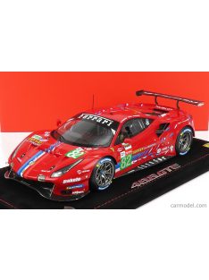   Bbr-Models - Ferrari 488 Gte Evo 3.9L Turbo V8 Team Risi N 82 Lmgte Pro Class 24H Le Mans 2020 S.Bourdais - J.Gounon - O.Pla - Con Vetrina - With Showcase Red