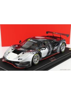   Bbr-Models - Ferrari 488 Gt Modificata Club Competizioni Gt 2020 - Con Vetrina - With Showcase Blu Nart - Blue Silver