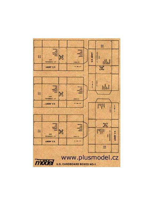 Plus Model - U.S. Transport Kartons WW II, 5 Stück pro Bogen.