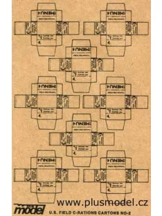   Plus Model - U.S. Feld C-Ration Kartons WW II, 8 Stück pro Bogen.