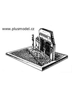 Plus Model - Straßenruine WW II Metzgerei mit Straßenrand