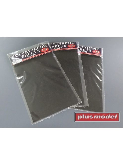 Plus model - Polystyrene sheets black 0,2