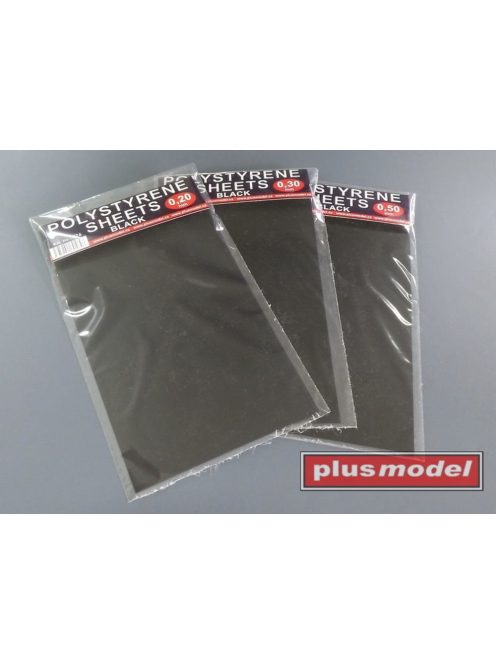 Plus model - Polystyrene sheets black 0,5