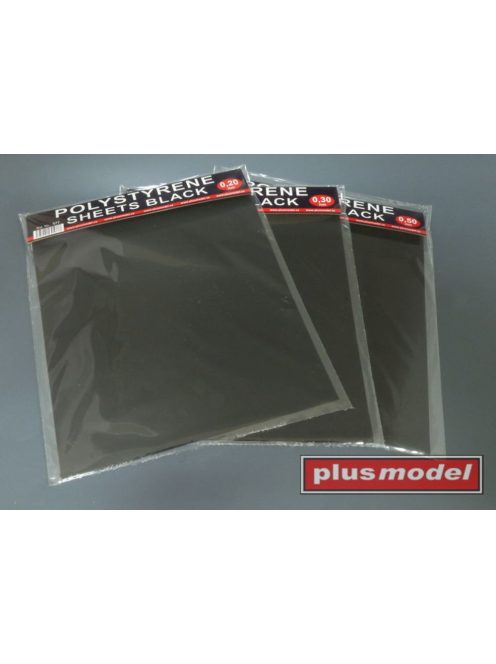 Plus model - Polystyrene sheets black 0,2 big