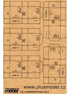   Plus model - U.S. Transport Kartons WW II, 5 Stück pro Bogen.