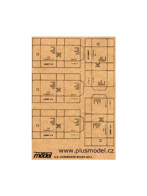 Plus model - U.S. Transport Kartons WW II, 5 Stück pro Bogen.