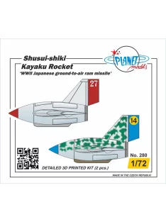   Planet Models - Shusui-shiki Kayaku Rocket ‘WWII Japanese ground-to-air ram missile’ 2 pcs 1/72