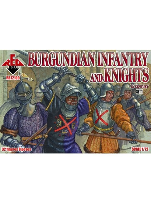 Red Box - Burgundian infantry a.knights,15th centu set 1