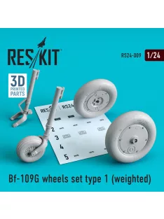 Reskit - Bf-109G wheels set type 1 (weighted)