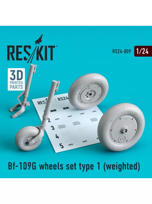 Reskit - Bf-109G wheels set type 1 (weighted)