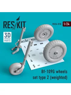 Reskit - Bf-109G wheels set type 2 (weighted)