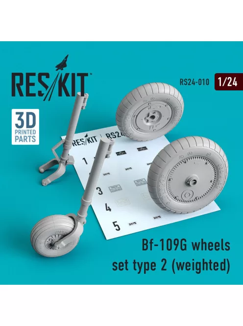 Reskit - Bf-109G wheels set type 2 (weighted)