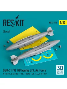   Reskit - GBU-31 (V) 1/B bombs U.S. Air Force (2 pcs) (A-10 B-1 B-2 B-52 F-15E F-16C/D F-35 F-22 P-3 F-117) (3D Printed)
