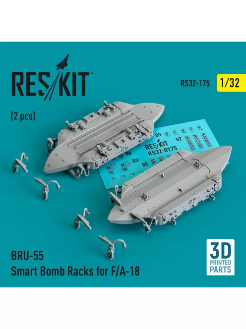 Reskit - BRU-55 Smart Bomb Racks for F/A-18 (2 pcs) (3D Printed)