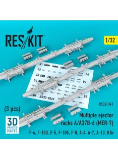   Reskit - Multiple ejector racks A/A37B-6 (MER-7) (3 pcs) (F-4, F-100, F-5, F-105, F-8, A-4, A-7, A-10, Kfir)