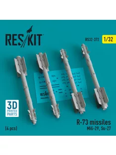   Reskit - R-73 missiles (4 pcs) (MiG-29, Su-27) (3D Printed) (1/32)