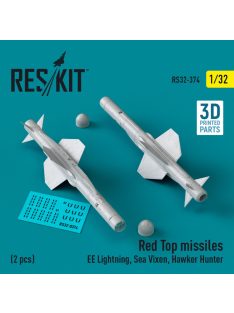   Reskit - Red Top missiles (2 pcs) (EE Lightning, Sea Vixen, Hawker Hunter) (3D Printed) (1/32)