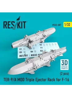   Reskit - TER-9/A MOD Triple Ejector Rack for F-16 (2 pcs) (3D Printed)