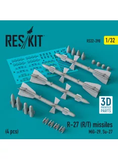   Reskit - R-27 (R/T) missiles (4 pcs) (MiG-29, Su-27) (3D Printed) (1/32)