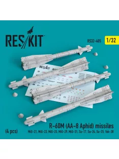   Reskit - R-60? (AA-8 Aphid) missiles (4 pcs) (MiG-21,MiG-23,MiG-25 MiG-29,MiG-31,Su-17,Su-24,Su-25,Yak-38)