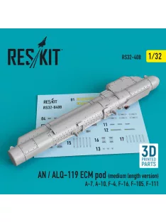   Reskit - AN / ALQ-119 ECM pod (medium length version) (A-7 A-10 F-4 F-16 F-105 F-111) (3D Printed)