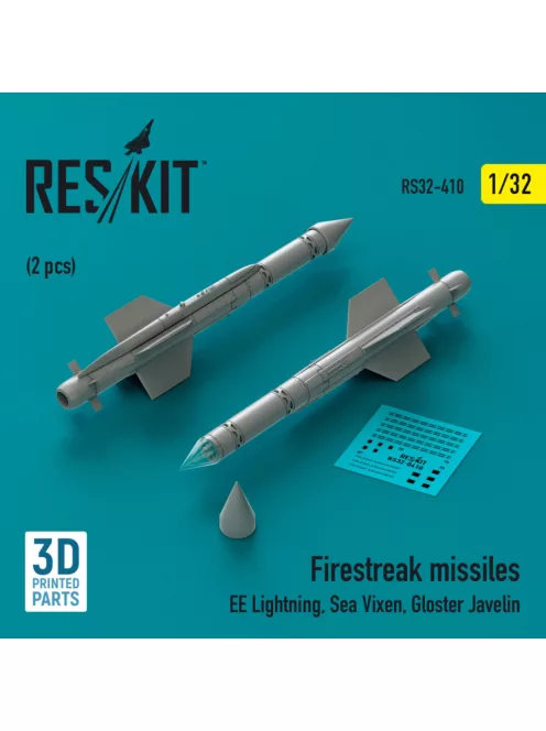 Reskit - Firestreak missiles (2 pcs) (EE Lightning, Sea Vixen, Gloster Javelin) (3D Printed) (1/32)