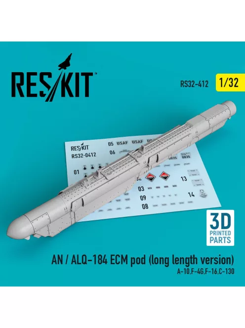 Reskit - AN / ALQ-184 ECM pod (long length version) (A-10,F-4G,F-16,C-130) (3D Printed)