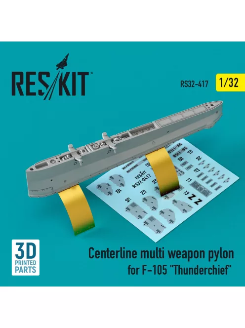 Reskit - Centerline multi weapon pylon for F-105 Thunderchief (3D Printed)