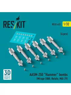   Reskit - AASM-250 Hammer bombs (6 pcs) (Mirage 2000, Rafale, MiG-29) (3D Printed)