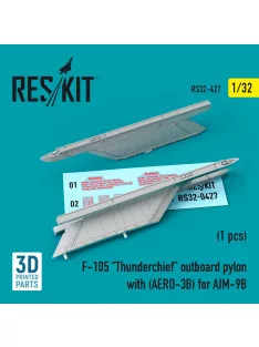  Reskit - F-105 Thunderchief outboard pylon with (AERO-3B) for AIM-9B (3D Printed)