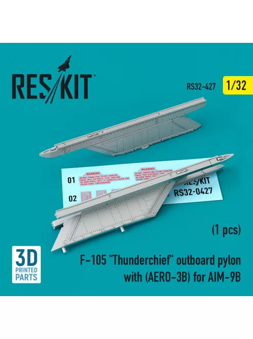Reskit - F-105 Thunderchief outboard pylon with (AERO-3B) for AIM-9B (3D Printed)