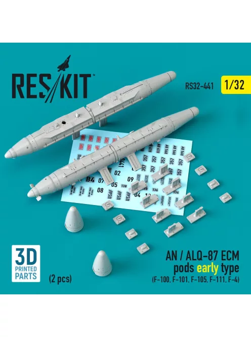 Reskit - AN / ALQ-87 ECM pods early type (2 pcs) (F-100, F-101, F-105, F-111, F-4) (3D Printed)