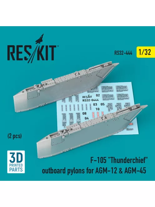 Reskit - F-105 Thunderchief outboard AGM-12 & AGM-45 pylons (2 pcs) (3D Printed)