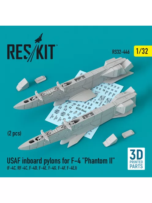 Reskit - USAF Inboard pylons for F-4 Phantom II (2 pcs) (F-4? RF-4? F-4D F-4? F-4G F-4F F-4EJ) (3D Printed)