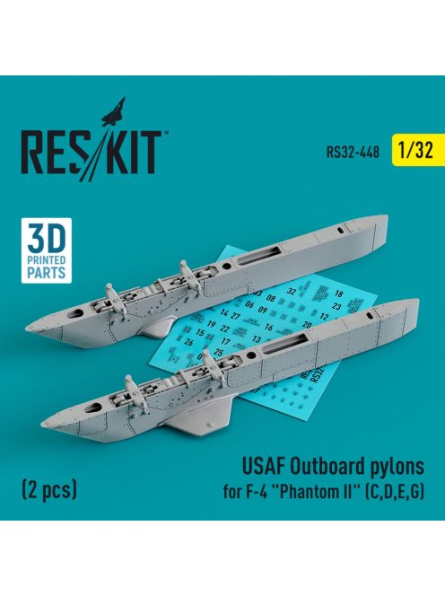 Reskit - USAF Outboard pylons for F-4 "Phantom II" (C,D,E,G) (2 pcs) (3D Printed) (1/32)