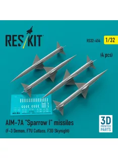   Reskit - AIM-7A Sparrow I missiles (4 pcs) (F-3 Demon, F7U Cutlass, F3D Skynight) (3D Printed)