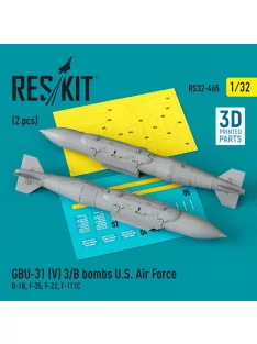   Reskit - GBU-31 (V) 3/B bombs U.S. Air Force (2 pcs) (B-1B, F-35, F-22, F-111C) (3D Printed) (1/32)