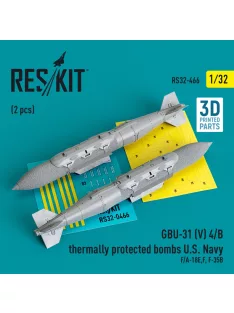   Reskit - GBU-31 (V) 4/B thermally protected bombs U.S. Navy (2 pcs) (F/A-18E,F, F-35B) (3D Printed) (1/32)