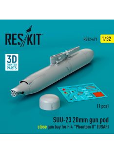  Reskit - SUU-23 20mm gun pod (close gun bay) for F-4 "Phantom II" (USAF) (1 pcs) (3D Printed) (1/32)