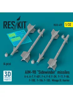   Reskit - AIM-9B "Sidewinder" missiles (4 pcs) (A-4, A-7, F-4D1, F-4, F-8, F-3H,  F-11, F-86,F-100,  F-104, F-